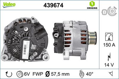 ALTERNATÖR 12V 150A CITROËN C4 BERLINGO 406 XSARA PARTNER 206 C3 I PARTNER 307 C5 I-II BOXER FIAT DU CATO JUMPER C2 308 I 207 – VL439674