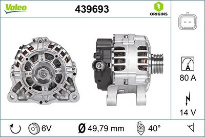 ALTERNATÖR 12V 90A CITROËN C3 I PEUGEOT 206  307 207 C2 C4 I  C-ELYSEE  301 – VL439693