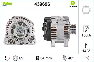 ALTERNATÖR (150 AMP) PEUGEOT 107-P206-P307 CITROEN C1-C2-C3-C3 PLURIEL DV4TD(1,4HDI 8V) PARTNER II-B ERLINGO II 1,6H – VL439696