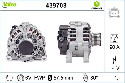 ALTERNATÖR 12V 90A CITROËN NEMO Box (AA_)PEUGEOT BIPPER (AA_)CITROËN NEMO EstatePEUGEOT BIPPER Tepee – VL439703