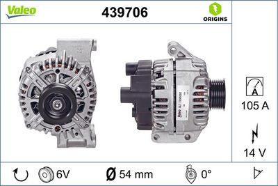 ALTERNATÖR FIAT FIORINO (225_)CITROËN NEMO  PUNTO Van (199_) GRANDE PUNTO (199_) PANDA (312_, 319_) – VL439706