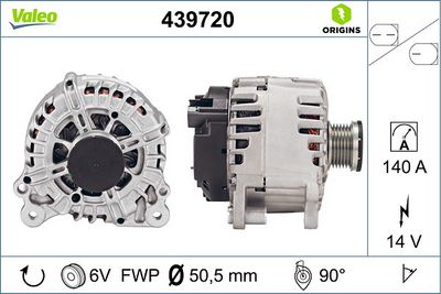 ALTERNATÖR VW PASSAT TIGUAN AUDI A3-A1 TOURAN GOLF VI SEAT LEON SKODA SUPERB II YETI SHARAN – VL439720