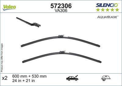SİLECEK SUPURGESİ AQUABLADE FLAT BLADE VA306 (X2) (600+530 MM) MERCEDES E-CLASS COUPE C238 (02.2017> ) E – VL572306