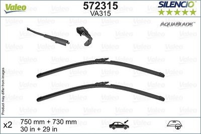 SİLECEK SUPURGESİ AQUABLADE FLAT BLADE VA315 (X2) (750+750 MM) FORD GALAXY S-MAX (07.2018 > ) #DEĞER! – VL572315