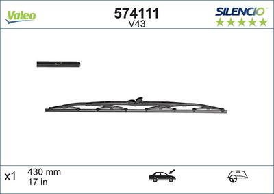 SİLECEK SÜPÜRGESİ 430MM SUZUKI (ST+YT) – COROLLA EM (YT) – VL574111