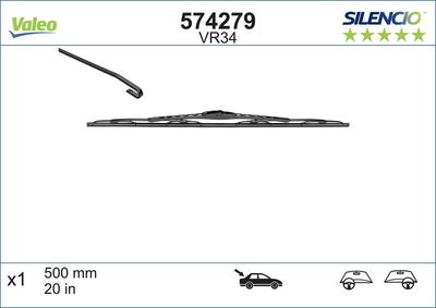 SİLECEK SÜPÜRGESİ ARKA (X1) 500MM MEGANE I-LAGUNA III – VL574279
