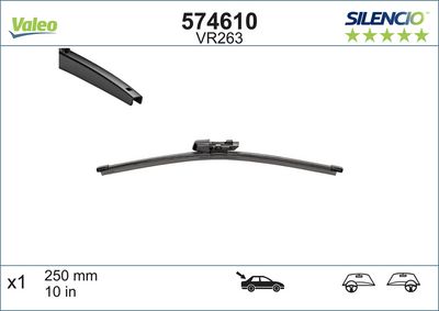 SİLECEK SUPURGESİ VR263 (X1) (250MM) (ARKA) VW SCIROCCO (137, 138) ; VW UP (121, 122, BL1, BL2) ; SE AT – VL574610