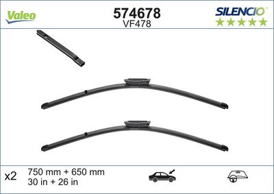 SİLECEK SÜPÜRGESİ FLAT BLADE (X2) SCENIC III (750+650) – VL574678
