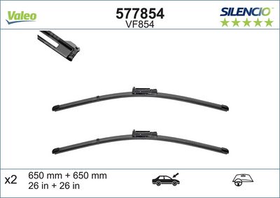 SİLECEK SUPURGESİ VF854 (X2) (650+650MM) (ÖN) SEAT ALTEA (5P1) ; SEAT TOLEDO III (5P2) ; SEAT ALTEA  XL – VL577854