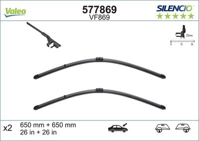 SİLECEK SUPURGESİ VF869 (X2) (650+650MM) (ÖN) CITROËN XSARA PICASSO (N68) ; MERCEDES-BENZ S-CLASS CO UPE – VL577869