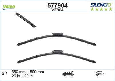 SİLECEK SUPURGESİ X-TRM FLAT BLADE VM904 (X2) (650+500 MM) CITROEN JUMPY PANELVAN/VAN (04/16>), SPAC ETO – VL577904