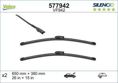 SİLECEK SUPURGESİ VF942 (X2) (650+380MM) (ÖN) RENAULT CAPTUR (J5_, H5_) #DEĞER! – VL577942