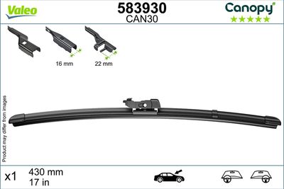 CAN30 MUZ SİLECEK SÜPÜRGESİ 430mm PY TİPİ ADAPTÖR – VL583930