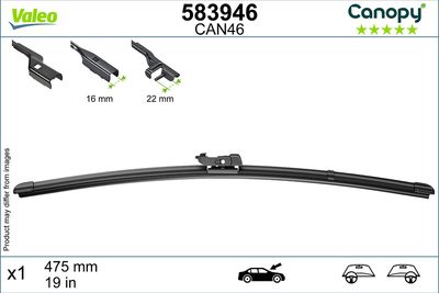 CAN46 MUZ SİLECEK SÜPÜRGESİ 475mm PY TİPİ ADAPTÖR – VL583946