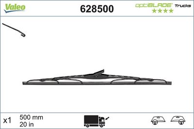 SİLECEK SÜPÜRGESİ (X1) (500 MM) FIAT DUCATO (05/81>04/94)FORD TRANSIT/TOURNEO CONNECT (YOLCU TARAFI) – VL628500