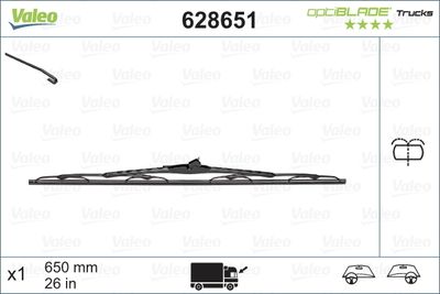 SİLECEK SÜPÜRGESİ (X1) (650 MM) (SU FISKİYELİ) RENAULT KERAX, PREMİUM; VOLVO FE (12/06>) – VL628651