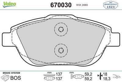 ÖN FREN BALATASI CITROEN C3-PICASSO 09> / OPEL CORSA F 19> MOKKA-e 20> CROSSLAND-CROSSLAND X 17>  / DS 3 15> – VL670030