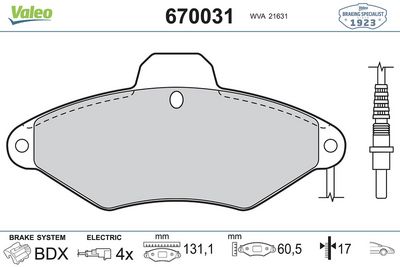 DİSK FREN BALATASI ÖN CITROEN XANTIA 1993 – 2003 – VL670031