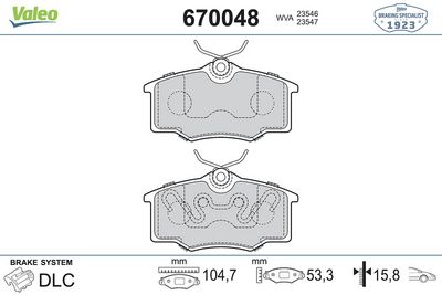 DİSK FREN BALATASI (ÖN) OPEL CORSA 1.4/1.7D 99>03 – VL670048