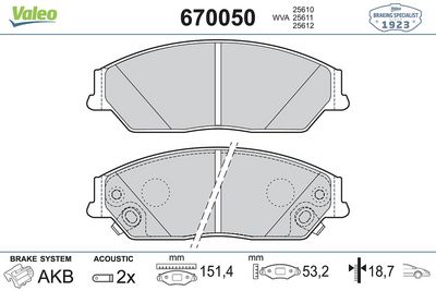 DİSK FREN BALATASI (ÖN) TOYOTA CAMRY 2.4/3.5 06>11 – VL670050