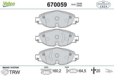 ÖN FREN BALATASI VW CADDY 15> GOLF 12> / AUDI A1 18> A3 13> / SEAT LEON 13> / SKODA OCTAVIA 13> – VL670059