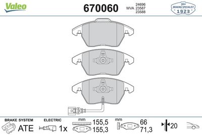 FREN BALATA ÖN VW BEETLE, CADDY III, GOLF V, VI, JETTA III, IV, PASSAT,SKODA FABIA, SEAT LEON, – VL670060
