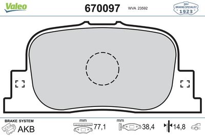 DİSK FREN BALATASI (ARKA) TOYOTA Camry 2.2/3.0 96>01 – VL670097