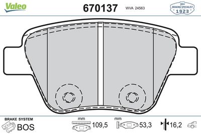 DİSK FREN BALATASI ARKA VW CADDY 2010– GOLF 08- JETTA 05– SKODA OCTAVIA – VL670137