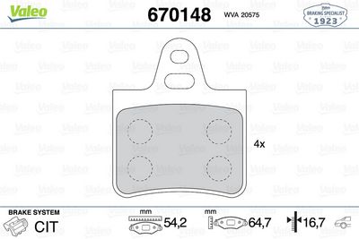 DİSK FREN BALATASI (ARKA) CITROEN BX 1.1/1.4/1.6/1.9/1.8D/1.9D 09/81-12/94 CITROEN CX 2.0/2.2/2.4/2. – VL670148