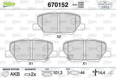 DİSK FREN BALATASI (ARKA) CITROEN C4 AİRCROSS 1.6/1.6D/1.8D/2.0 04/12> MAZDA 6 2.0 10/12> MAZDA 6 ES – VL670152