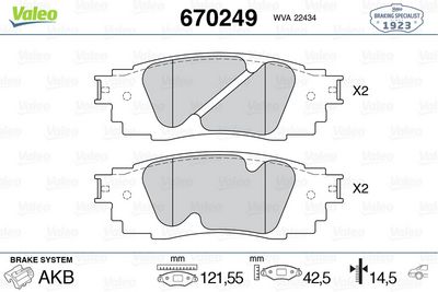 DİSK FREN BALATASI (ARKA) TOYOTA CAMRY 2.0/2.5/3.5 08/17 LEXUS RX 200T 2.0 10/15> LEXUS RX 350 3.5 0 – VL670249