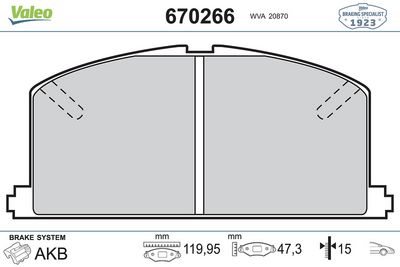 DİSK FREN BALATASI (ÖN) TOYOTA COROLLA 88>95, CORONA (KARBÜRATÖRLÜ) – VL670266