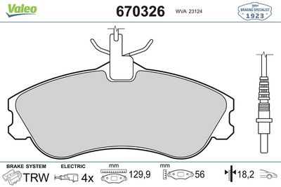 FREN BALATA ÖN FİŞLİ PEUGEOT 306, PARTNER CITROEN BERLINGO, XSARA 1,8-2,0-2,0 HDİ – VL670326