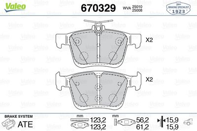DİSK FREN BALATASI ARKA VW GOLF 2013> / PASSAT 2014> / AUDI A3 2012> / SEAT LEON 12> / SKODA SUPERB  15> OCTAVIA IV 19> – VL670329