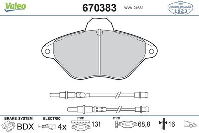 DİSK FREN BALATASI ÖN CITROEN XANTIA 1993 – 2003 – VL670383