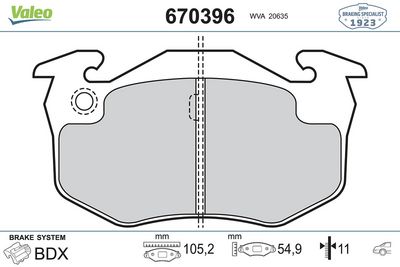 ARKA FREN BALATASI RENAULT R9-R11-R19 CLIO-I-II MEGANE-I SYMBOL FIAT PUNTO FORD KA CITROEN SAXO  XSARA PEUGEOT 206-306-309 INCE – VL670396