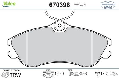 DİSK FREN BALATASI ÖN CITROEN BERLINGO 1996 >>, XSARA 1997 – 2005 – VL670398