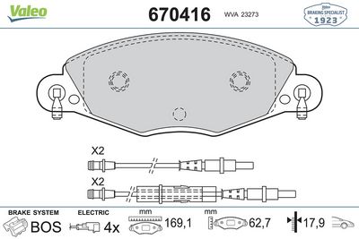 DİSK FREN BALATASI ÖN CITROEN C5 I 2001 – 2004, C5 II 2004 >> – VL670416