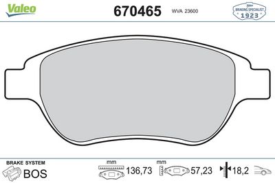 ÖN FREN BALATASI CITROEN C3-C4-XSARA-BERLINGO / PEUGEOT 1007-206-207-307 / FIAT DOBLO / GEELY  EMGRAND EC7 – VL670465