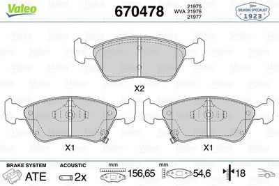 DİSK FREN BALATASI (ÖN) TOYOTA AVENSIS 1.6/1.8/2.0/2.0D 10/97-02/03 TOYOTA AVENSIS ESTATE/WAGON 1.6/ – VL670478