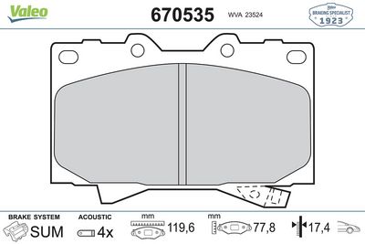 DİSK FREN BALATASI ÖN TOYOTA LAND CRUISER 1990 >>, LAND CRUISER 100 1998 >>, LAND CRUISER 90 2002 >> – VL670535