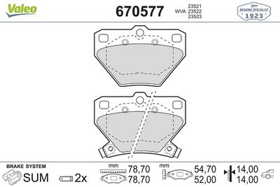 DİSK FREN BALATASI (ARKA)  TOYOTA COROLLA 2001 – VL670577
