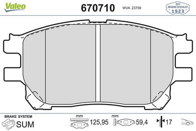 DİSK FREN BALATASI (ÖN) TOYOTA PREVİA 2.4/2.0D 02/00-12/05 – VL670710