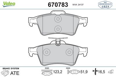 ARKA FREN BALATASI RENAULT LAGUNA-III / CITROEN C5-III / FORD CMAX FOCUS II-III KUGA II TOURNEO CON NECT / OPEL VECTRA-C / MAZDA 3-5 / VOLVO S40-V40 – VL670783