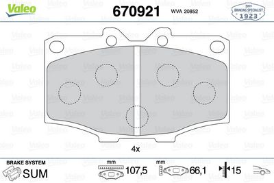 DİSK FREN BALATASI (ÖN) TOYOTA 4 RUNNER 2.4 10/83-07/89 TOYOTA HİLUX 2.0/2.2/2.2D/2.4D 01/79-12/89 T – VL670921