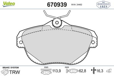 DİSK FREN BALATASI (ARKA) CITROEN C6 3.0/2.2D/2.7D/3.0D 08/05 – 12/10 – VL670939