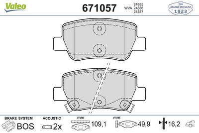 DİSK FREN BALATASI (ARKA) TOYOTA AVENSİS 1.6/1.8/2.0/2.0D/2.2D 11/08> TOYOTA AVENSİS ESTATE/WAGON 1. – VL671057