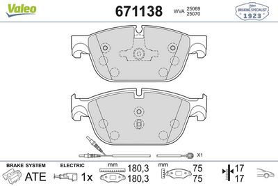 DİSK FREN BALATASI (ÖN) CITROEN C5 2.2D/3.0D 04/09> CITROEN C5 ESTATE/BREAK 2.2D/3.0D 04/09> CITROEN – VL671138