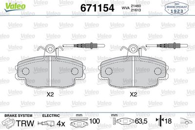 DİSK FREN BALATASI (ÖN) CITROEN ZX 1.6/1.8/1.9/2.0/1.9D 03/91-05/98 – VL671154