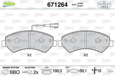 DİSK FREN BALATASI (ÖN) CITROEN JUMPER 2.2D/3.0D 04/06> CITROEN RELAY 2.2D/3.0D 07/06> FIAT DUCATO 3 – VL671264